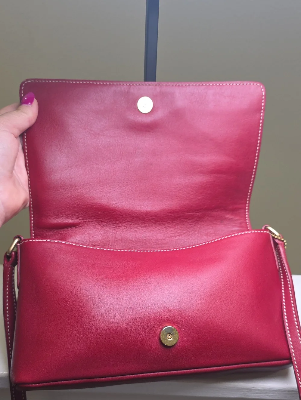 COACH 9599 Vintage Red Leather Legacy West Demi Flap Crossbody EUC